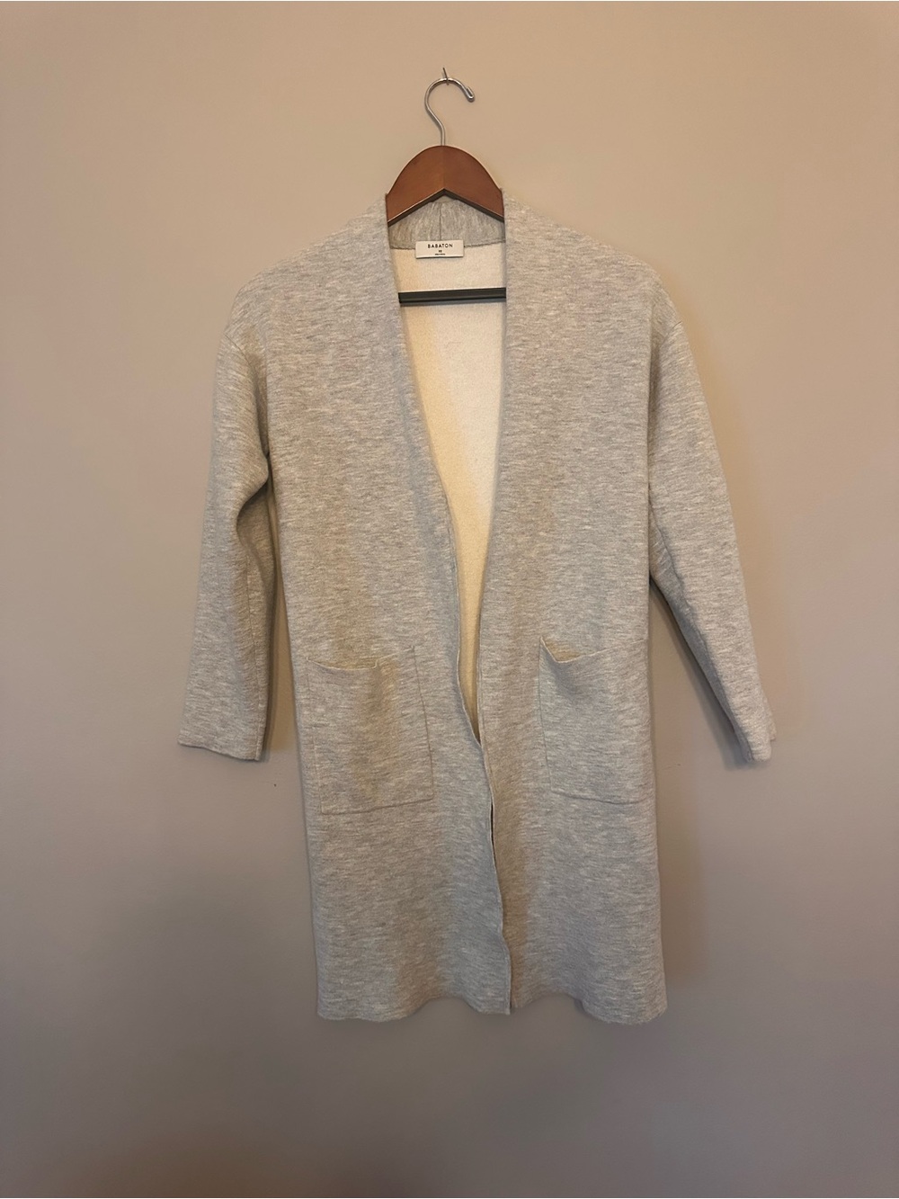Babaton by Aritzia Open-Front Lance Longline Cardigan - Heather Light Gray